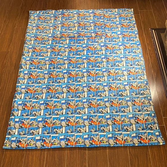 Other - Handmade Blue DC Comic Book/ Batman Patterned Blanket